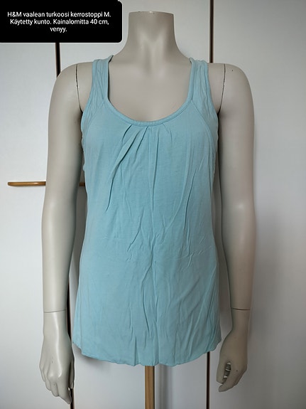 H&M turkoosi toppi M