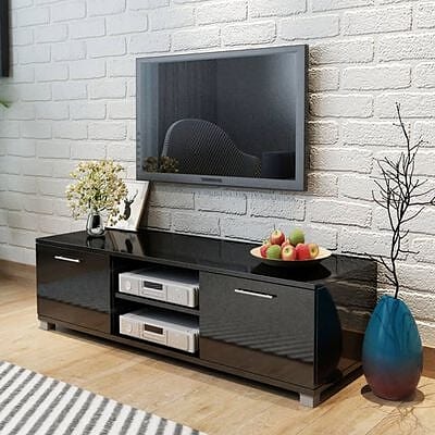 vidaXL TV-taso korkeakiilto musta 120x40,5x35 cm(sku243042