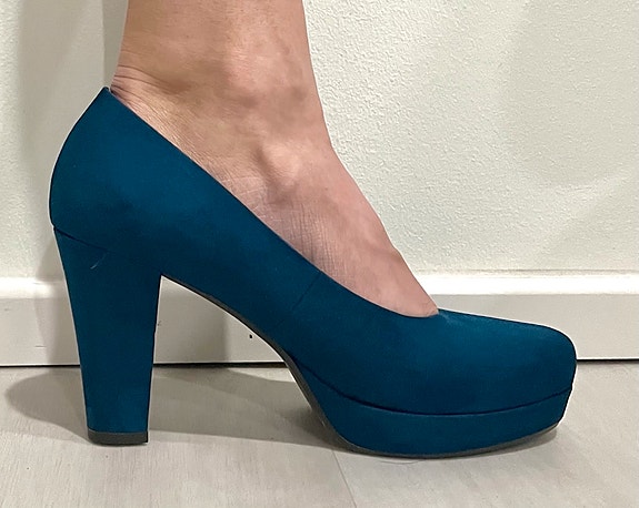 Tamaris, kerran käytetyt turkoosit korkokengät, 39