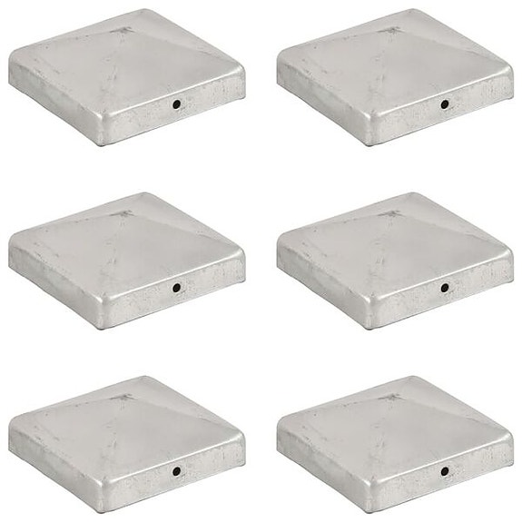 vidaXL Pyramidin muotoinen aitatolpan kärki 6 kpl metalli 91x91 mm(sku145491