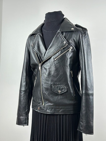 Deadwood musta biker-nahkatakki – koko 38 (Jackpot Second Hand)