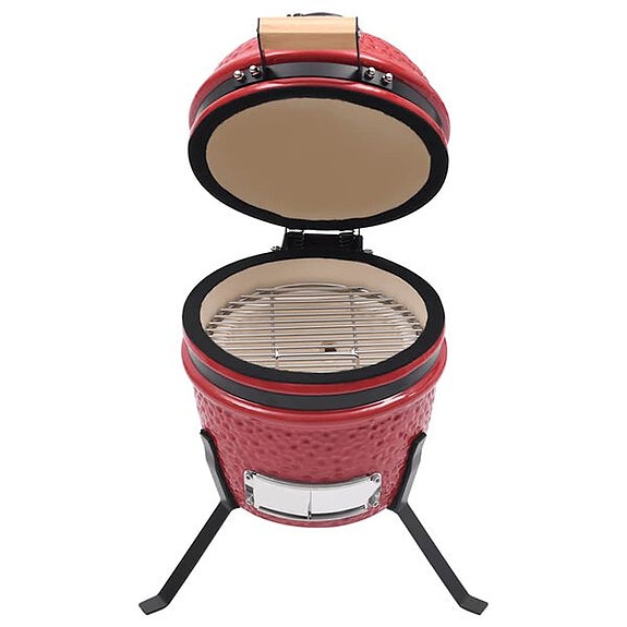 vidaXL Kamado 2-in-1 grilli/savustin keramiikka 56 cm punainen(sku316095