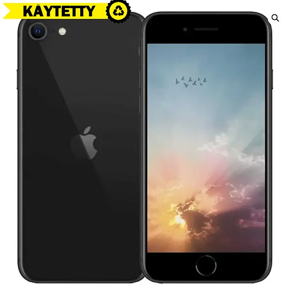 Apple iPhone SE 2020, 64GB, Midnight / Musta, ReUsed (Käytetty), Takuu 24kk
