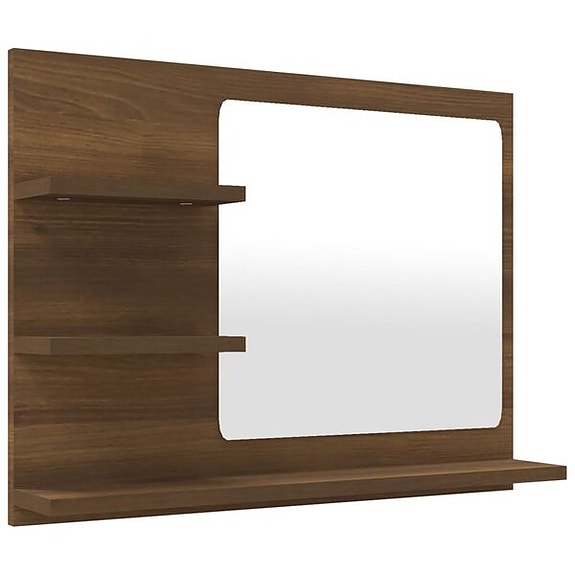 vidaXL Kylpyhuoneen peili ruskea tammi 60x10,5x45 cm tekninen puu(sku815662