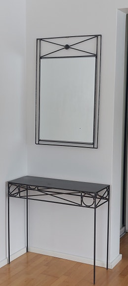 Metallinen Design pöytä + peili - setti