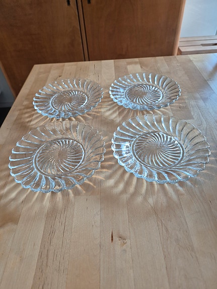 Ikivanhat Iittala lasilautaset, 4 kpl!