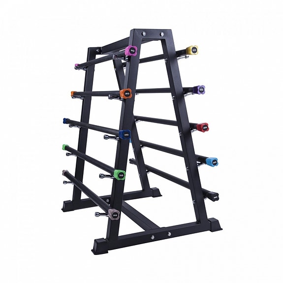 Painotankopaketti Aerobic Bar 1-10kg ja Painotankoteline Aerobic Tangoille Musta