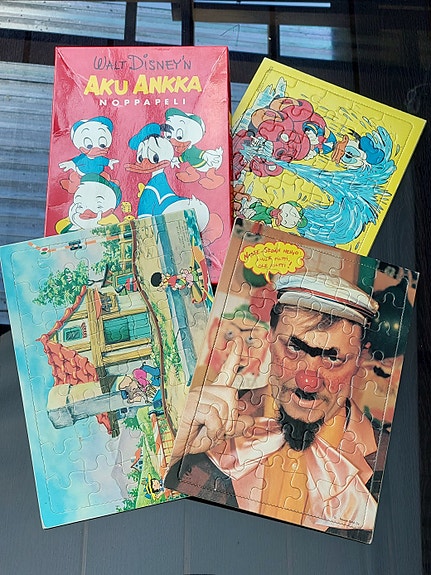 Vintage palapelit mm. Aku Ankka sekä Aku Ankka lautapeli