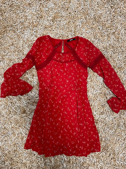 Mekko, sifonkinen mekko, juhlamekko, XS tai 36, punainen, hyvä