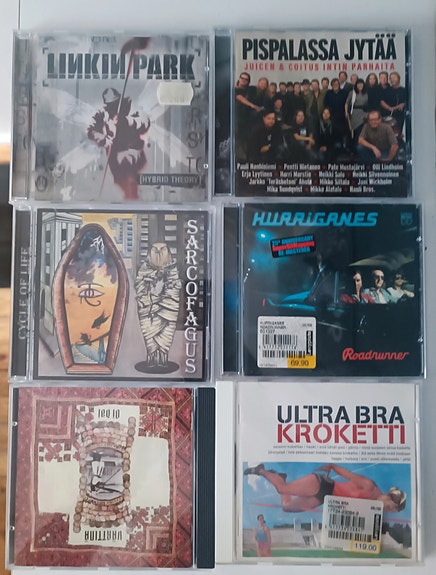 CD Levyt Sarcofagus, Hurriganes, Judas Priest ym alk.