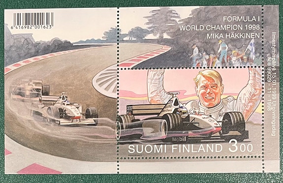 Mika Häkkinen postimerkki pienoisarkki