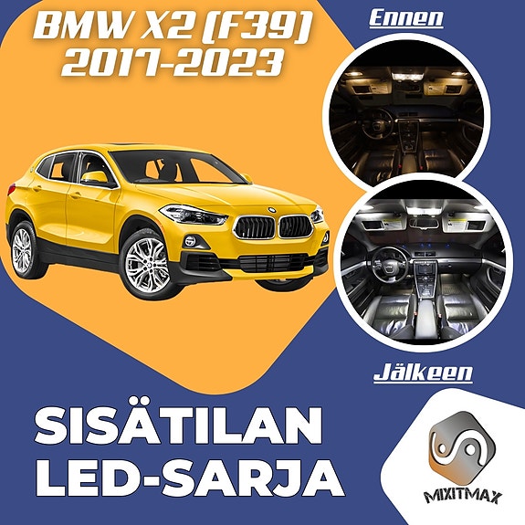BMW X2 (F39) Sisätilan LED -muutossarja – 5 kpl – Plug & Play