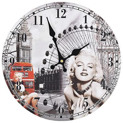 vidaXL Vintagetyylinen seinäkello Marilyn Monroe 30 cm(sku:50628)