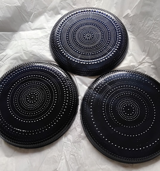 Kastehelmi lautanen 25 cm, siniharmaa, 3kpl