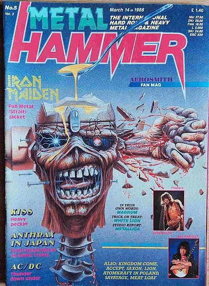 METAL HAMMER No 5 1988 + julisteet + Aerosmith Fan Mag