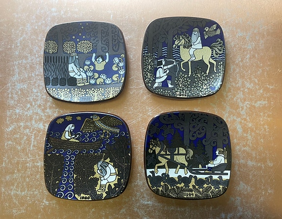Arabia Kalevala seinälautasia 4kpl