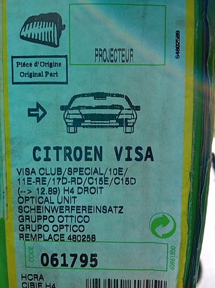Citroen Visa uusi ajovalo