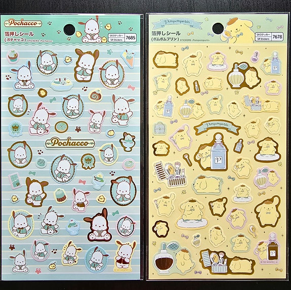 Sanrio tarra-arkit Pochacco ja Pompompurin