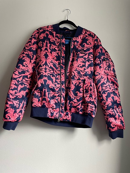 Adidas Originals x The Farm Company Pink Baroque Floral Bomber Jacket Women's