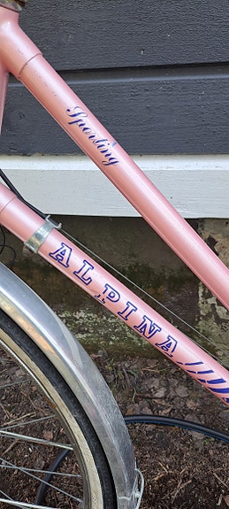 Naisten pinkki pyörä korilla