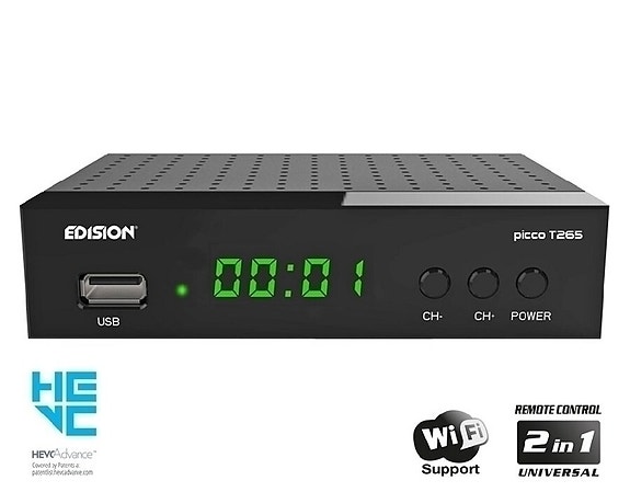 Edision Picco T265 DVB-T2 HD digiboksi antenniverkkoon, USB-tallennu, Takuu 24kk