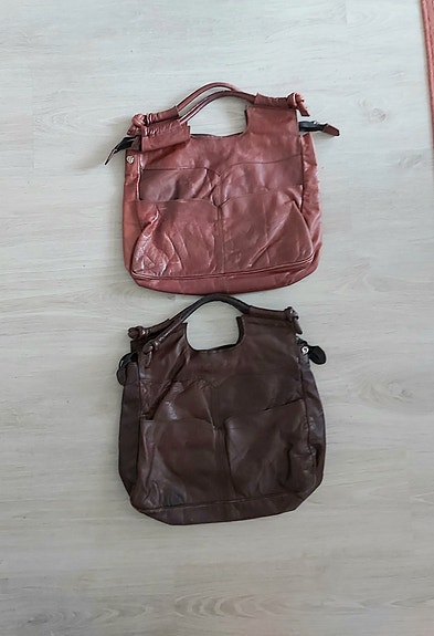 Vintage laukku nahkaa 2 kpl
