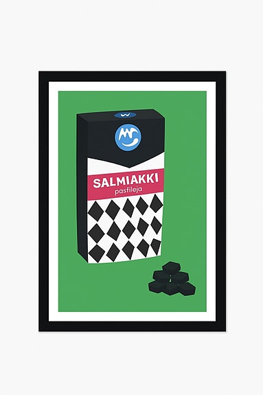A4 Salmiakki Print in Black Frame