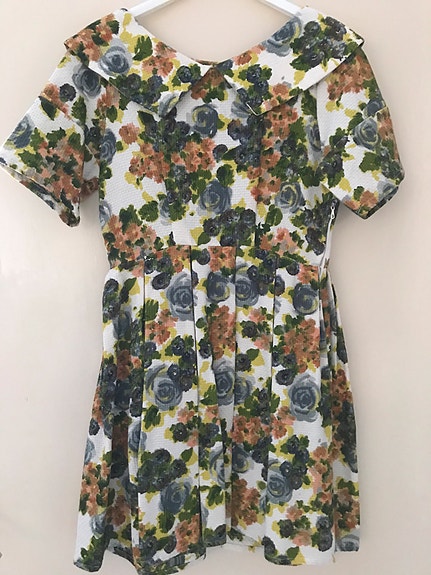 50-luvun vohveli kangas mekko