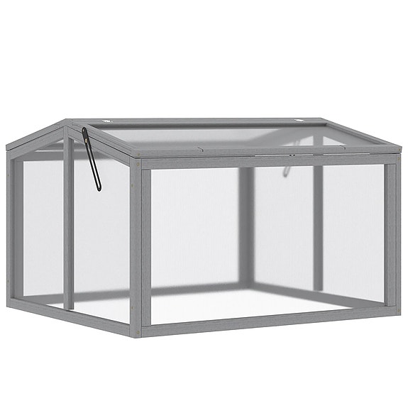 Outsunny Pieni Kasvihuone / Istutuslaatikko Mänty 90 x 80 x 58 cm Harmaa