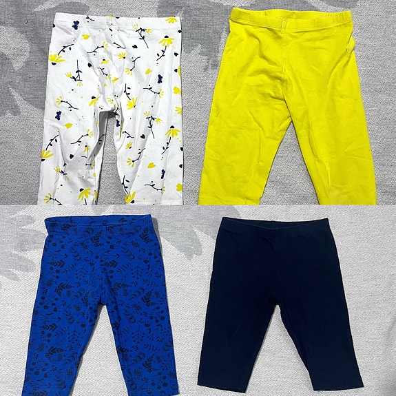 4 kpl 98/104 capri-legginsejä eli lyhytlahkeiset legginsit