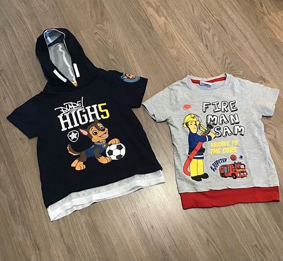 Lasten T-paidat, koko 98, Ryhmä Hau ja Palomies Sami