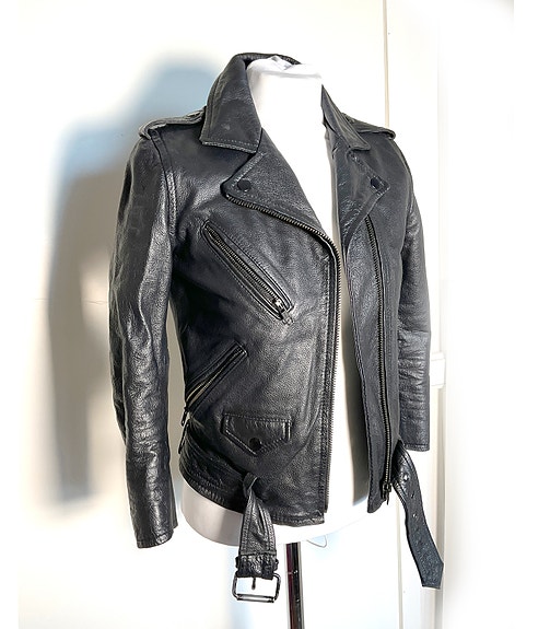 Nahkainen biker-takki H&M XS S lyhyt kesätakki nahka