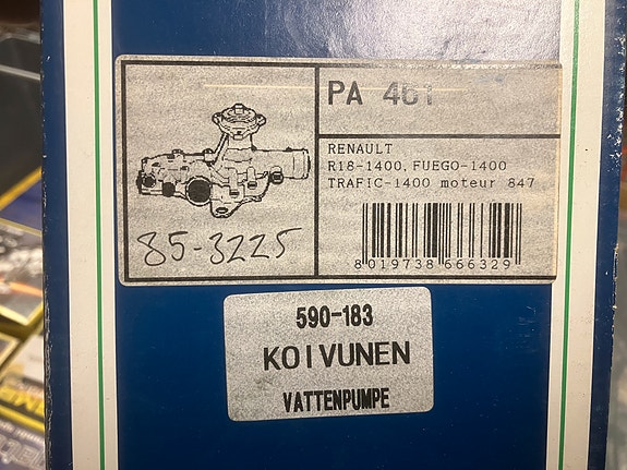 Volvo 340 1.4/Renault Fuego/18 Vesipumppu 82-91
