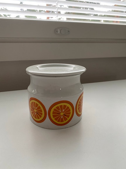Arabia iso Pomona appelsiini hillopurkki