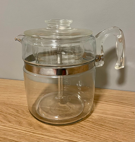 Pyrex perkolaattori kahvinkeitin