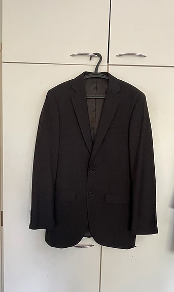 Dressmann musta puku regular 44