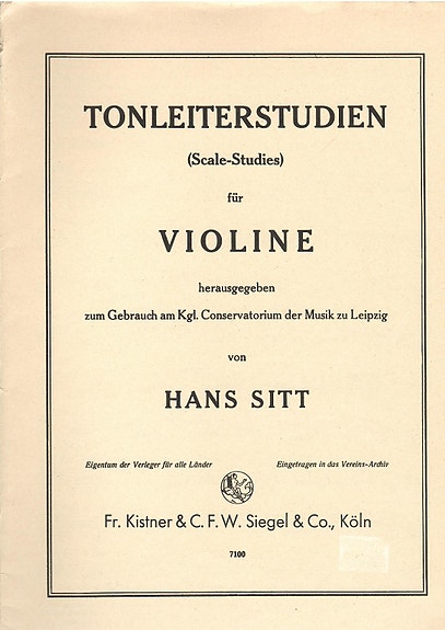 Hans Sitt - Tonleiterstudien für Violine