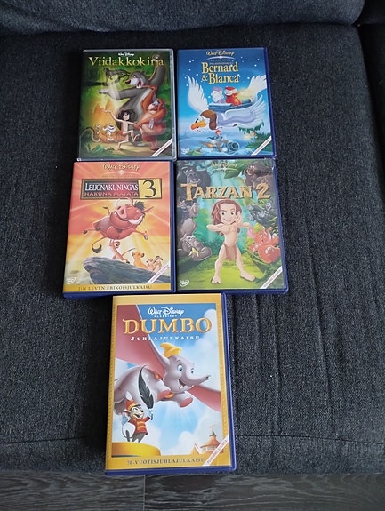 5 kpl Walt Disney dvd elokuvaa
