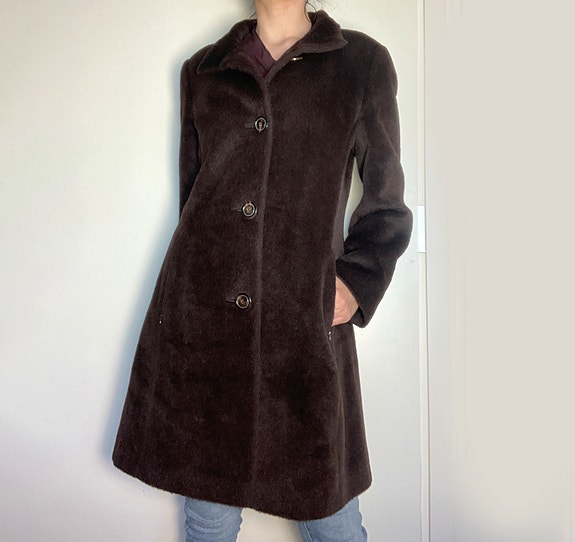 Piacenza Italialainen S 36 laama 88% ylellinen villa ruskea talvitakki elegantti