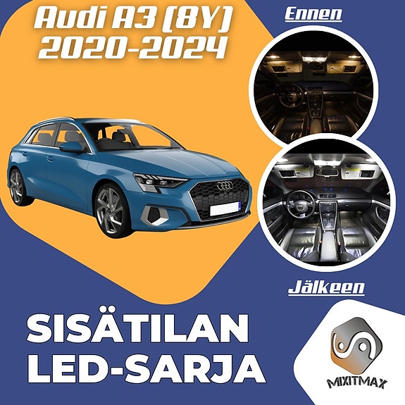 Audi A3 (8Y) Sisätilan LED -muutossarja – 4 kpl – Plug & Play