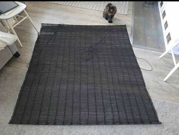 140 cm leveä musta bamburullaverho