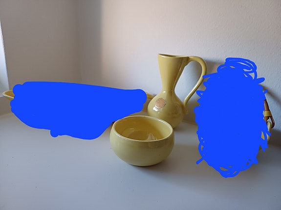Keltainen pieni kannu ja kulho, Kupittaan Savi