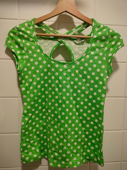 Marimekko Mika Piirainen naisten paita XS vihreä pallopaita
