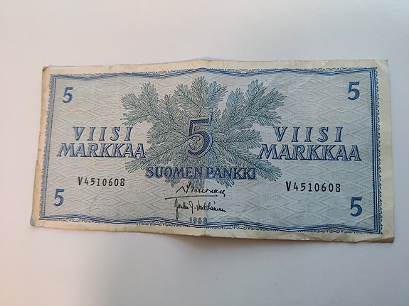 5 markkaa, seteli vuodelta 1963