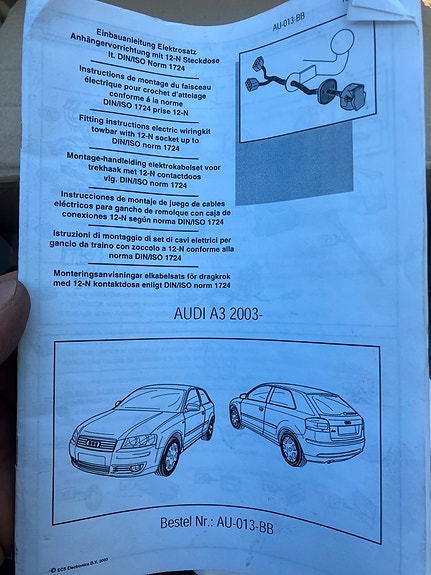 Audi A3 8P Vetokoukun Johtosarja 03-07
