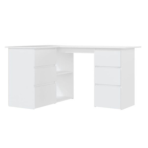 vidaXL Kulmapöytä valkoinen 145x100x76 cm tekninen puu(sku801089