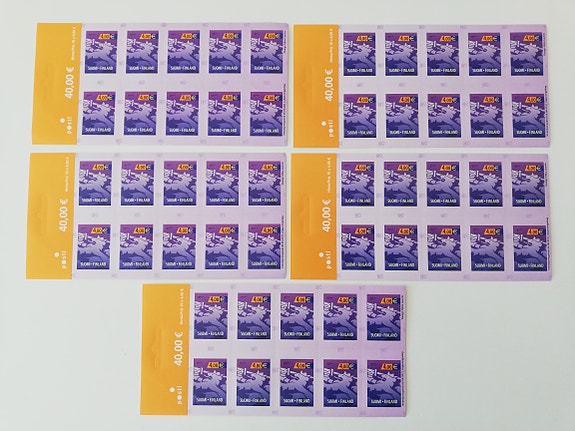 Suomen Leijona Violetti 40 € Postimerkkiarkki