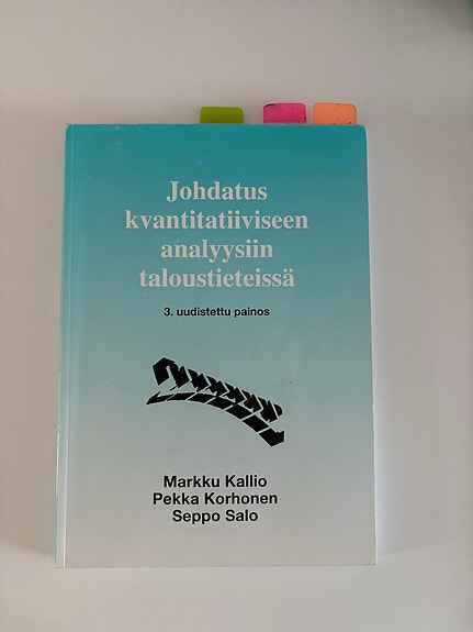 Johdatus kvantitatiiviseen analyysiin taloustieteissä