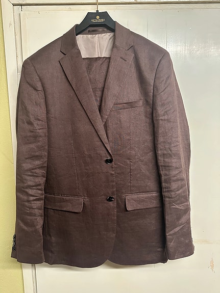H&m ruskea pellava puku