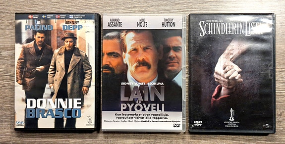 Donnie Brasco | Lain Pyöveli | Schindlerin Lista | DVD:t